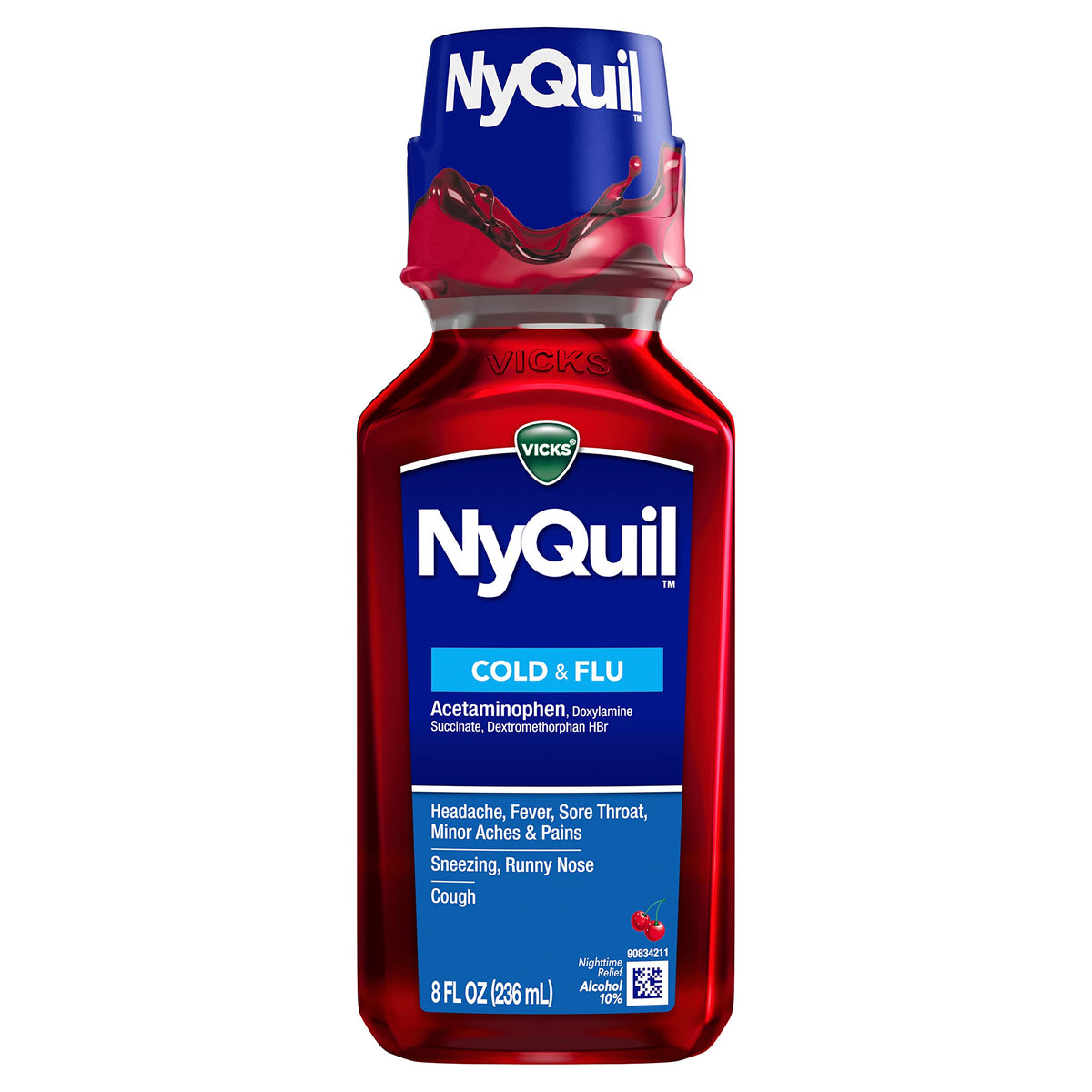 NyQuil Cough Nighttime Relief by Vicks – 8 Fl Oz (Pack of 1), No Color
