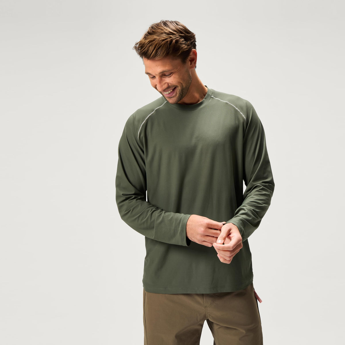 Mens SulTrac Long Sleeve Cycling Tee Thyme by Endura – XX-Large, Polyester, Thyme, Model MSultracLSTee1.0