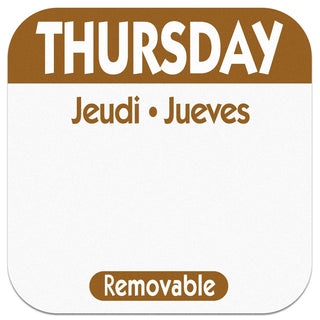 Thursday 1" Square Removable Label Brown by NCCO – 1 inch, Brown, Model R104R