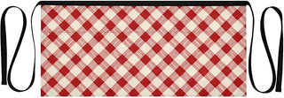 Kitchen Apron Red Plaid | Unisex Server Apron with 3 Pockets, Adjustable for Waiters, Gardeners, Kitchen, BBQ, Painting and Restaurant Work
