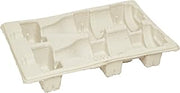 Polar Tech WBI2 2 Bottle Molded Pulp Fiber Shipper, 15" Length x 10" Width x 2" Height (Case of 12)