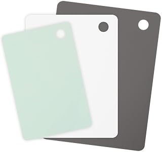 Tovolo Flexible Cutting Board Set of 3 Small Medium Large Nylon Chopping Mats for Meal Prep Cut Slice Dicing Fruits Veggies and Meat, Easy Clean Dishwasher Safe Kitchen Cutting Mats, Assorted Colors