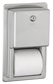 Bobrick Classicseries / Satin / 7-9/16" Width x 2-15/16" Depth x 12-1/2" Height Toilet Paper Holders