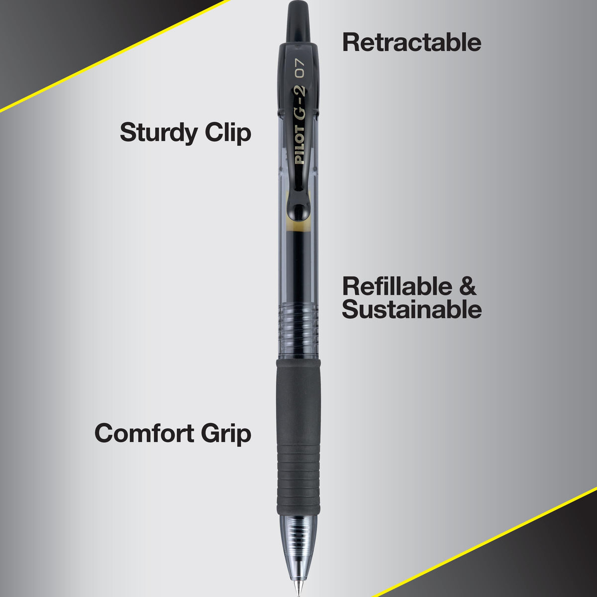 G2 Premium Gel Pens by PILOT – 5 Count (Pack of 1), Plastic, Black, Model 31078