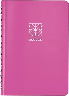 Blueline Essential Academic Daily/Monthly Planner, August 2026 to July 2027, Twin-Wire Binding, Soft Vicuana Cover, 8" x 5", Pink (CA201F.01)