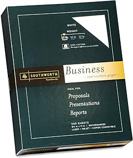 Southworth 100% Cotton Fine Business Paper, 20lb, White - Ream