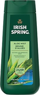 Irish Spring Men's Body Wash Shower Gel, Aloe Mist, 20 Oz, 4 Pack