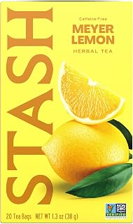 Stash Tea Meyer Lemon Herbal Tea, 6 Boxes With 20 Tea Bags Each (120 Tea Bags Total)