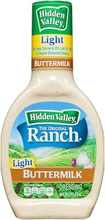 Hidden Valley Buttermilk Ranch Light Salad Dressing & Topping, Gluten Free - 16 Ounce Bottle - Pack of 6 (Package May Vary)