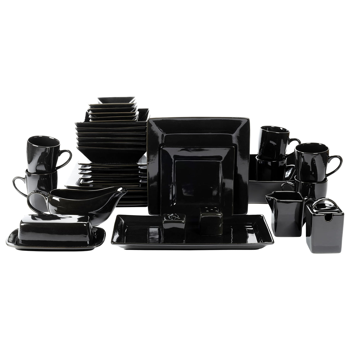 10 Strawberry Street Black / 40 PC / 1 Dinnerware Sets