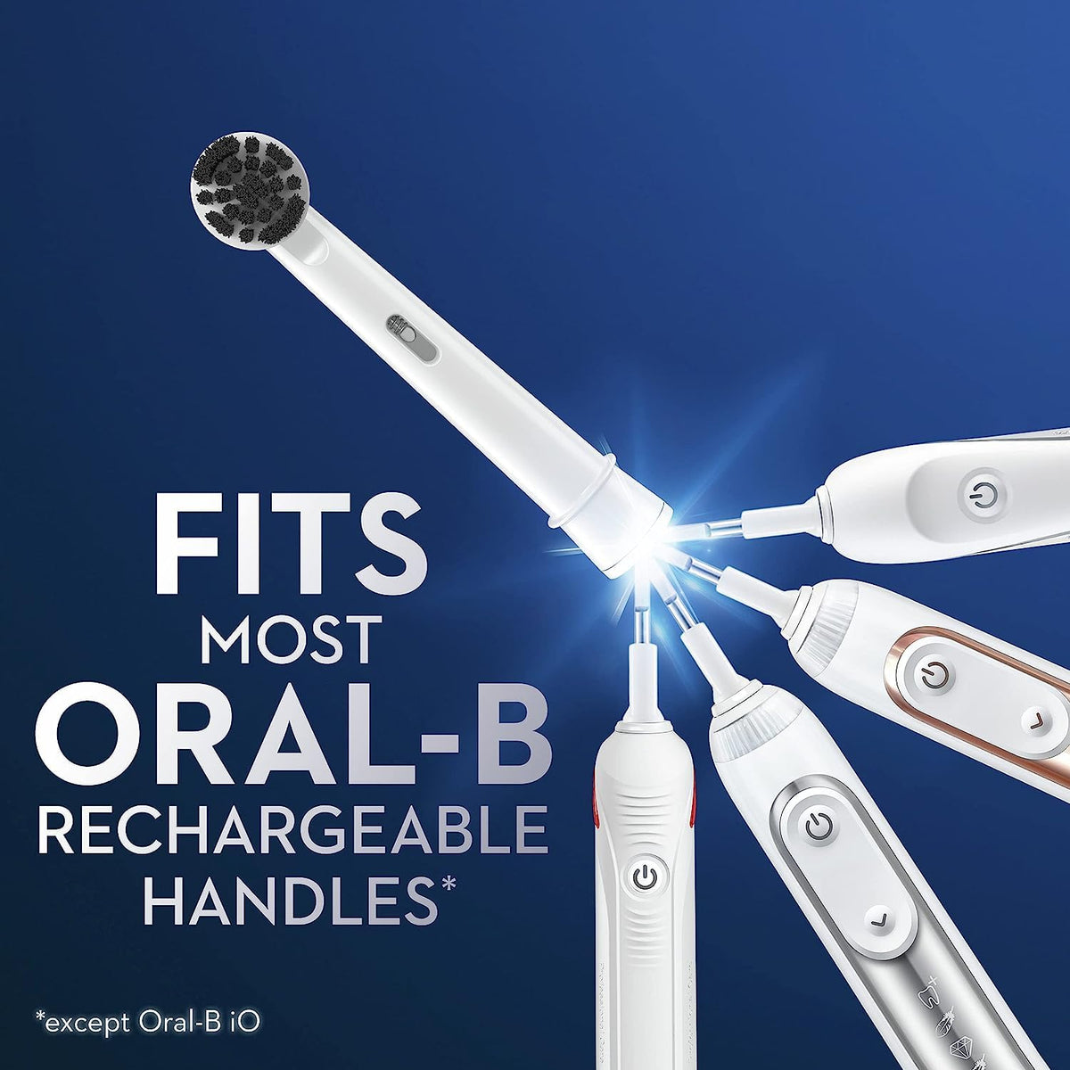 Charcoal Electric Toothbrush Replacement Brush Heads Refill by Oral-B – 3 Count (Pack of 1), Nylon, Coffee, Model EB20CH