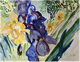 PM1315 14 x 18 in. Yellow & Blue Iris Place Mat Set of 4