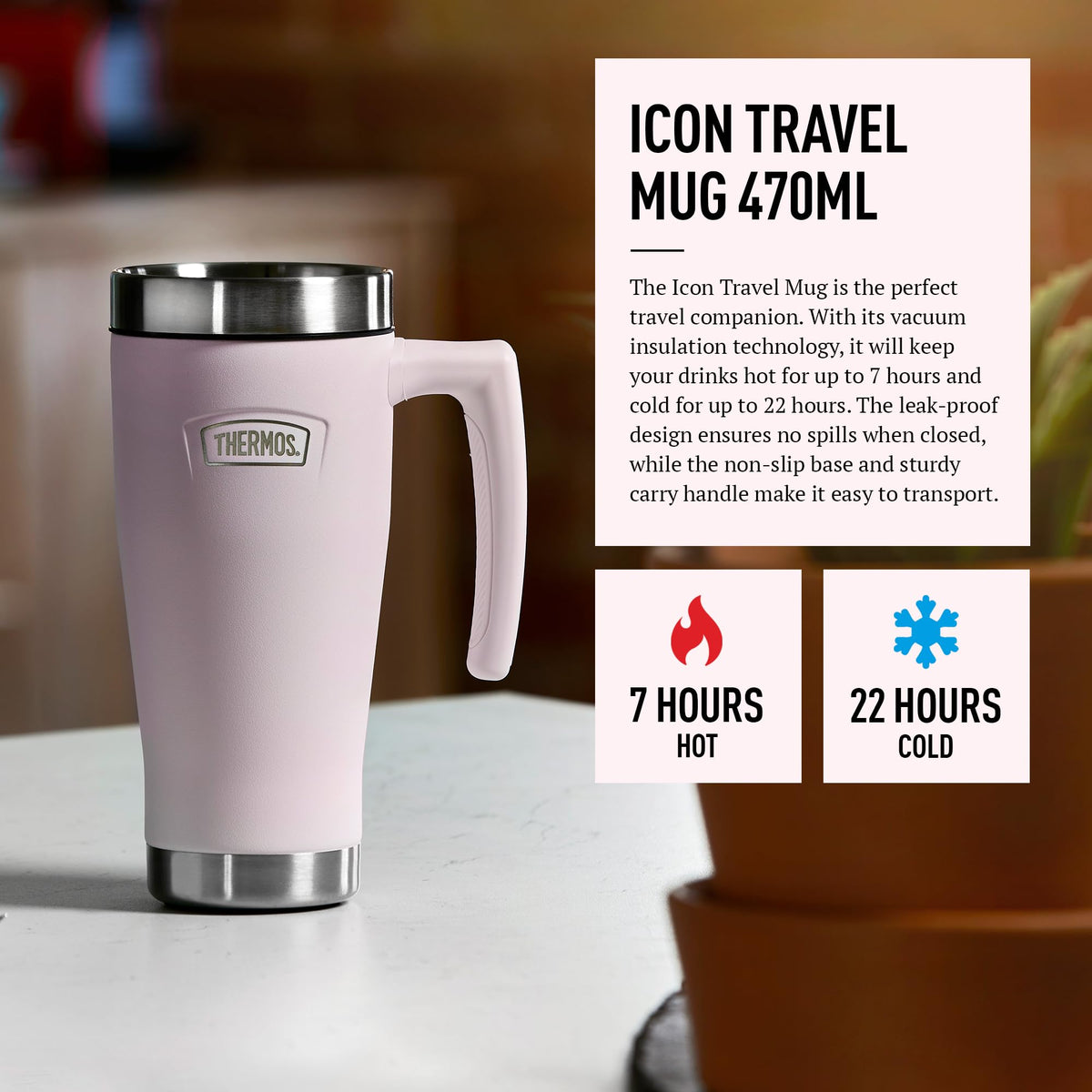 THERMOS Peony Pink / 15.9 Ounces / Modern Cups & Mugs