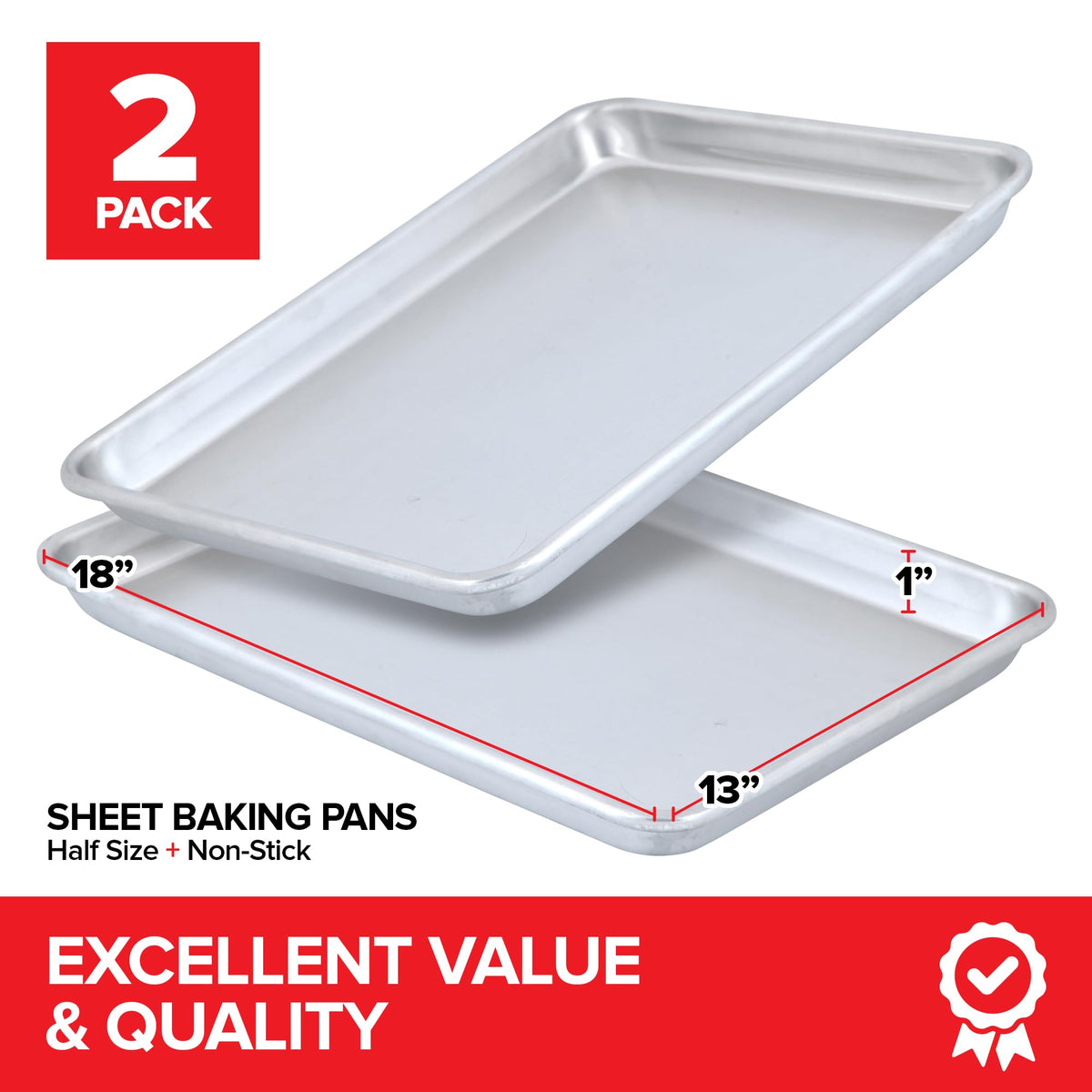 Stock Your Home Half Sheet / Silver / 2 Baking & Cookie Sheets