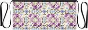 Purple Floral Pattern Waist Apron with 3 Pockets Waiter Server Short Aprons 25.2x11.8 Inch Stain Resistant Apron for Kitchen Garden Restaurant 1 Pack