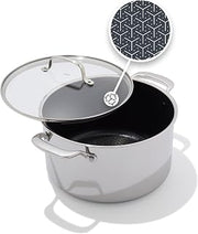 OXO Hybrid Nonstick Stainless Steel 8QT Stockpot with Lid