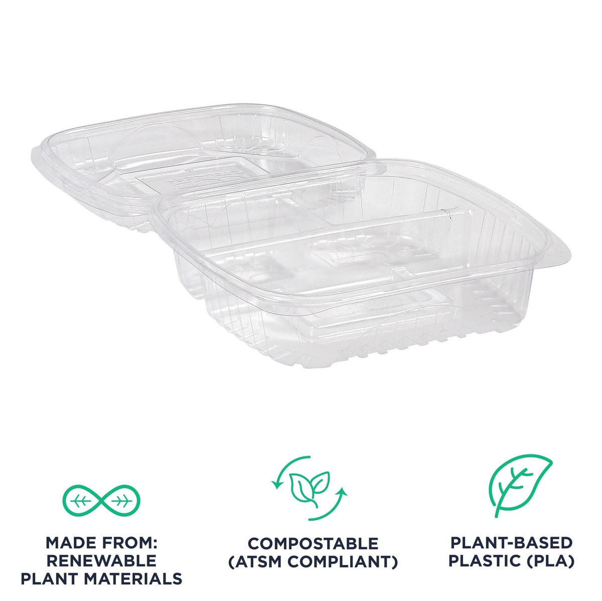 ECO PRODUCTS 8" 3 Compartment / Clear / Green Products Cups