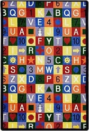 Joy Carpets Playful Patterns Edu-Squares Area Rug, Multicolored