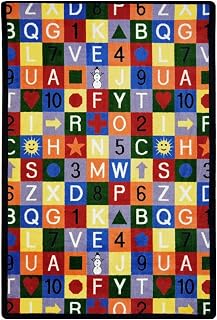 Joy Carpets Playful Patterns Edu-Squares Area Rug, Multicolored