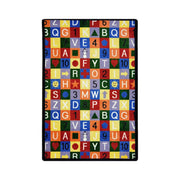 Playful Patterns Edu-Squares Area Rug by Joy Carpets – 10'9" x 13'2" (Rectangular), Nylon, Multicolored, Model 53G