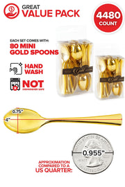 Gold Plastic Mini Spoons 4 Inch 4480 Pack Tasting Spoons for Ice Cream Dessert Samples Gelato Mini Pudding Appetizers Bulk by Stock Your Home – Model Stock Your Home 3405_Case