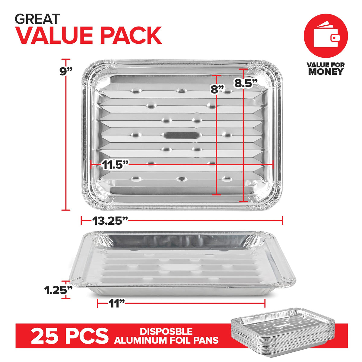 Stock Your Home 25 Pack / Silver / 1 Drip Pans