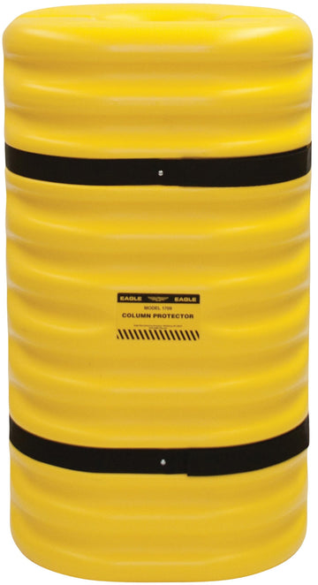 Plastic Column Protector for 9" Round Column w/Interlocking Halves by Eagle – 42" tall, High Density Polyethylene, Yellow, Model 1709