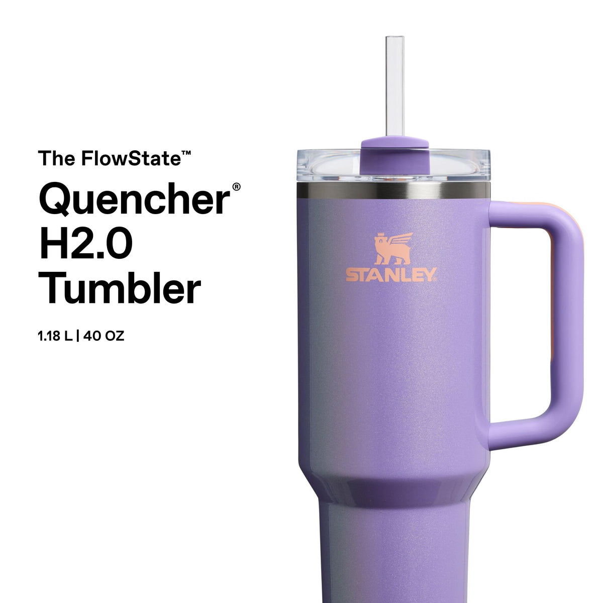 Flowstate Tumbler by by STANLEY – 40 Ounces, Stainless Steel, Periwinkle Shimmer, Model 10-10825-420