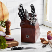 Compass 10-pc Knife Block Set by HENCKELS – 10-pc, High quality German stainless steel, Black, Pack of 10, Model 1023253