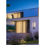 Odin LED Outdoor Wall Sconce Black by Lighting Design – 8.2", Iron, Black, Model OD401W28BK