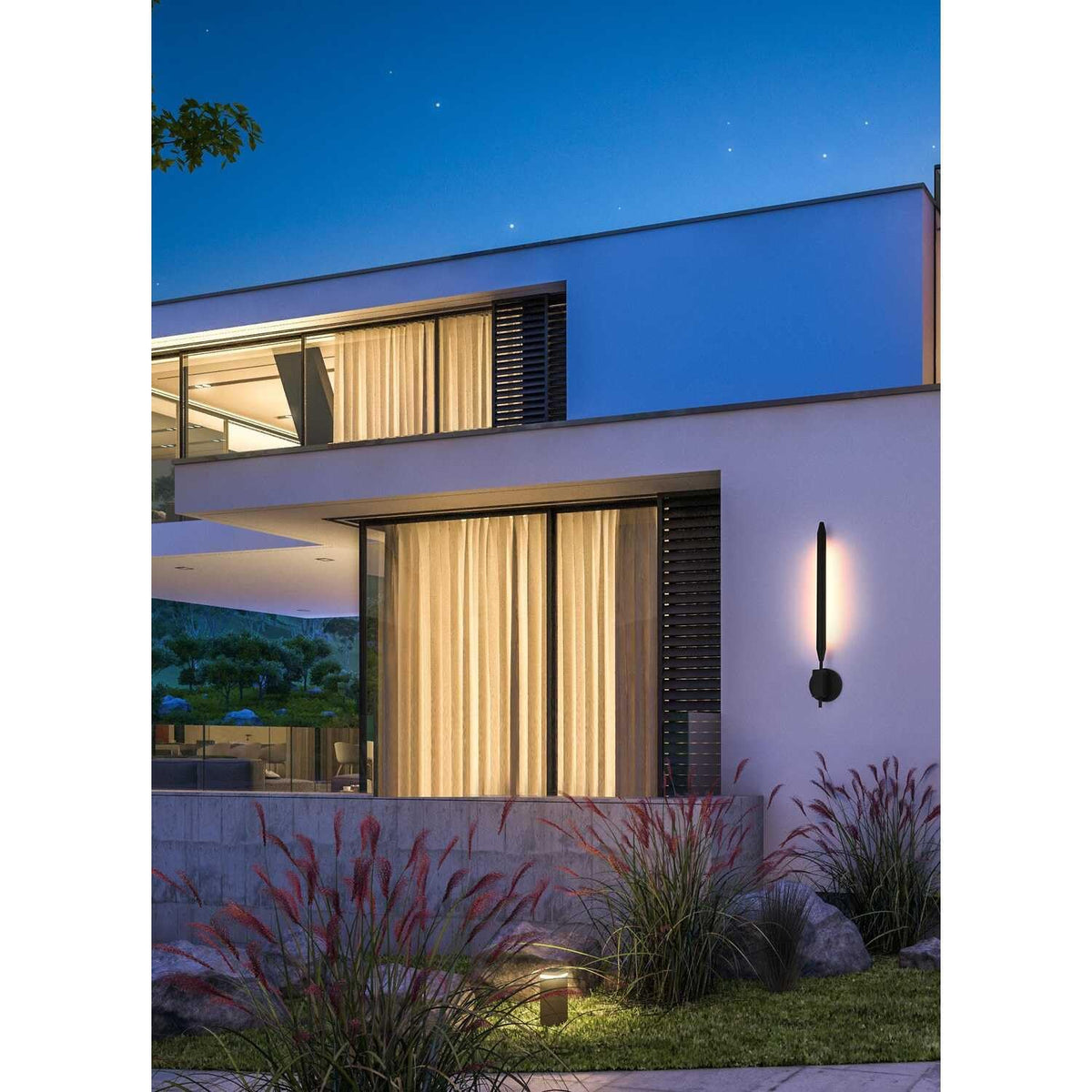 Odin LED Outdoor Wall Sconce Black by Lighting Design – 8.2", Iron, Black, Model OD401W28BK