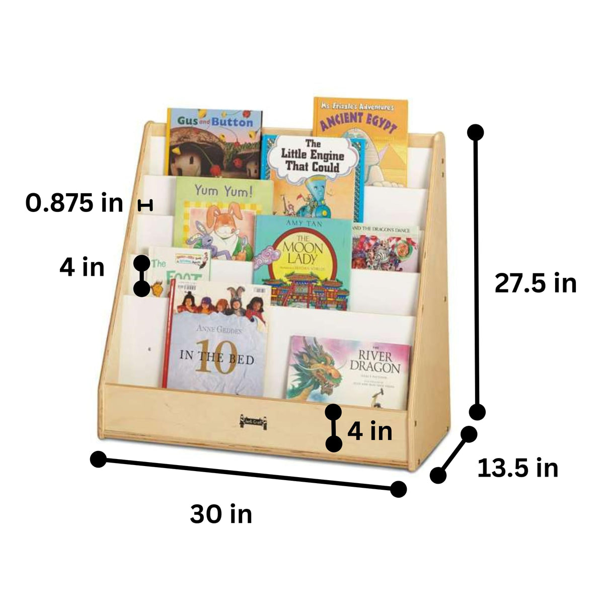 Flush Back Pick-A-Book Stand by Jonti-Craft – 30 W, Wood, Natural Wood, Model 3514JC