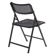 NPS Airflex Series Premium Polypropylene Folding Chair by National Public Seating – Alloy Steel, Black, Model 1410