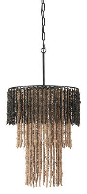 Bizu Ceiling Lamp Black & Beige by Zuo – Medium, Metal, Black & Beige, Model 56175