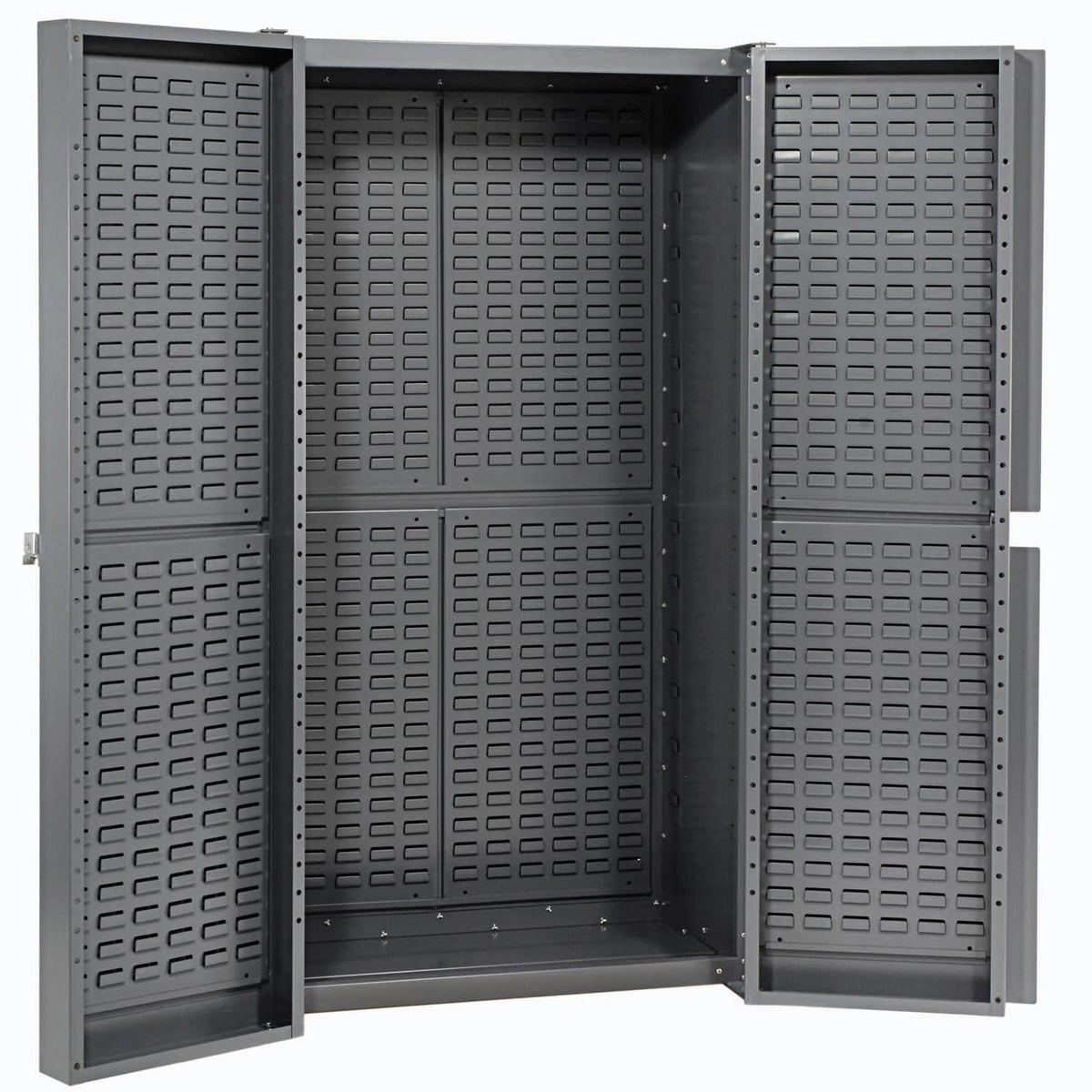 Deep Door Bin Cabinet by Global Industrial – 38 inches (W) x 72 inches (H) x 24 inches (D), 16 Gauge Steel, Grey, Model 662132YL