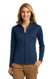 Women's Vertical Texture Full-Zip Jacket by Port Authority – X-Large, Cotton,Polyester, Regatta Blue/ Iron Grey, Model SNM-766565