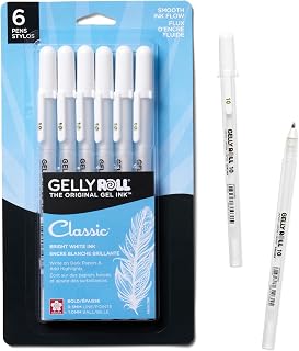 SAKURA 57458 Gelly Roll Classic 10, White Bold Gel Pens, 6 Piece Set