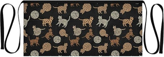Kitchen Apron Leopard Cat | Unisex Server Apron with 3 Pockets, Adjustable for Waiters, Gardeners, Kitchen, BBQ, Painting and Restaurant Work