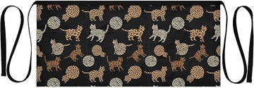 Kitchen Apron Leopard Cat | Unisex Server Apron with 3 Pockets, Adjustable for Waiters, Gardeners, Kitchen, BBQ, Painting and Restaurant Work