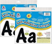 Pacon Self-Adhesive Letters, Black, Cheery Font, 4", 154 Per Pack, 2 Packs