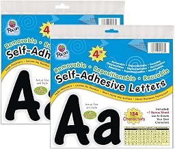 Pacon Self-Adhesive Letters, Black, Cheery Font, 4", 154 Per Pack, 2 Packs