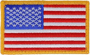 Scipio American Flag Patch, Embroidered USA Flag with Gold Border, Thermoplastic Rubber, Hook and Loop Attachment, 3.5 Inch, TPRAMFLGPCH