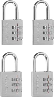 Master Lock Set Your Own Combination Lock, Aluminum, 1-3/16 in. Wide, 4 pk, 630EC4 (Pack of 10)