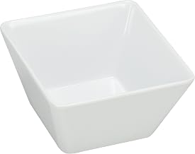 Yanco RM-404 Rome Square Bowl, 10 oz Capacity, 3.75" Length, 3.75" Width, 2.5" Height, Melamine, White Color, Pack of 72