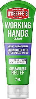 O'Keeffe's Working Hands Night Treatment Hand Cream, 7 oz Tube | Repairing Skincare for Cracked, Dry Hands, Hypoallergenic, Non-Greasy Formula, & Unscented