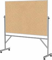 Ghent 4' H x 6' W Aluminum Frame Reversible Natural Cork/Natural Cork