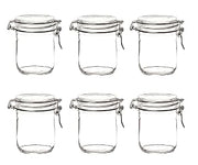 Bormioli Rocco Fido Cylinder Glass Jar with Airtight Gasket Clamp Lid for Canning and Preserving, or Storing Pasta and Dry Foods, 17 oz., Set of 6