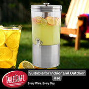 Tablecraft 1.25 Gallon Silhouette Drink Dispenser / Stainless Steel / 3.0 gallons Iced Beverage Dispensers