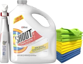 SHOUT Triple Acting Laundry Stain Remover with 22 OZ Trigger, 1 Gallon
