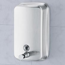 Global Industrial Stainless Steel Vertical Liquid Soap Dispenser, 1000 ml
